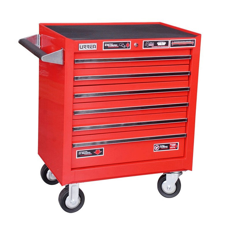 Gabinete móvil 6 gavetas 27" rojo serie X, X27M6 Urrea