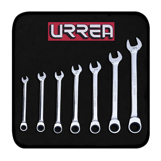 Juego de 7 llaves combinadas matraca en pulgadas, 1200CM Urrea