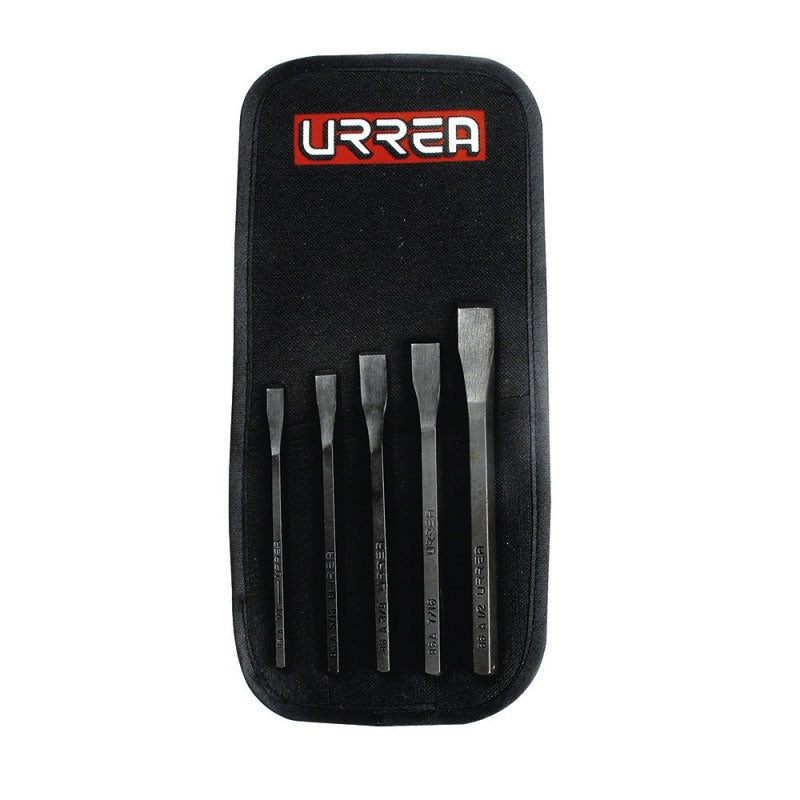 Juego de 5 cinceles de 1/4? a 1/2?, 86C Urrea