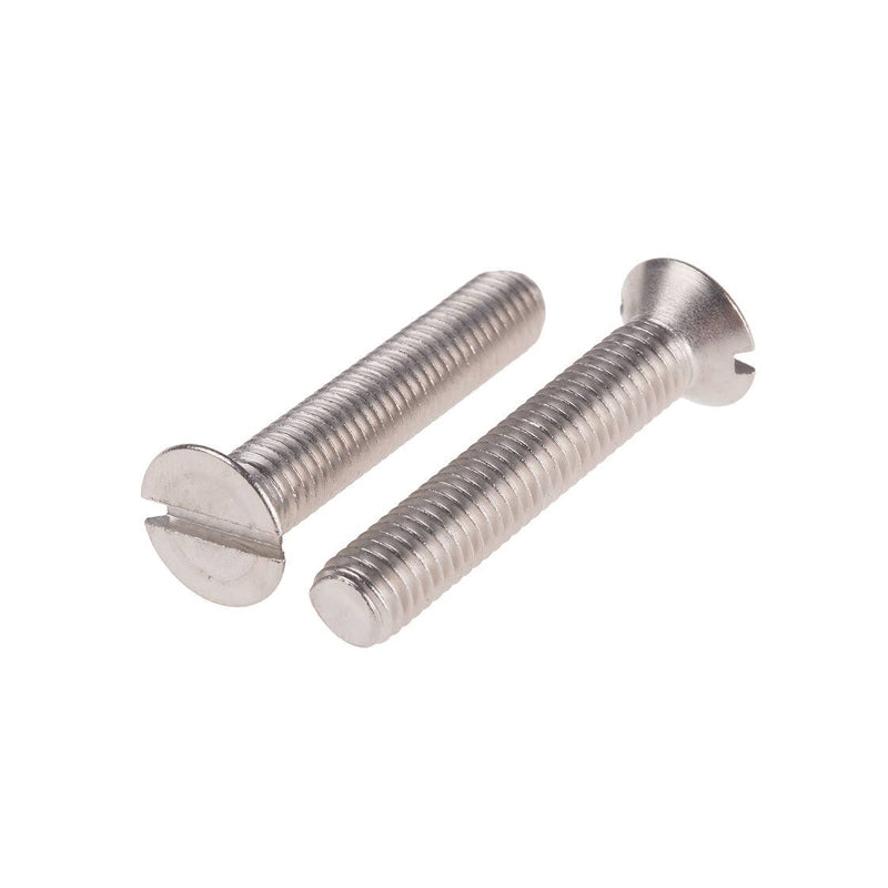 Tornillo cabeza plana ranurada de acero inoxidable de 1/4" x 3/4"