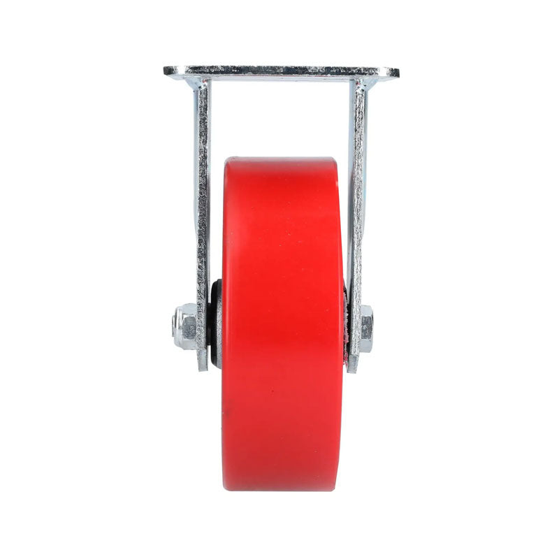 Rodaja de fierro con poliuretano rojo fija de 6", RP15F Surtek