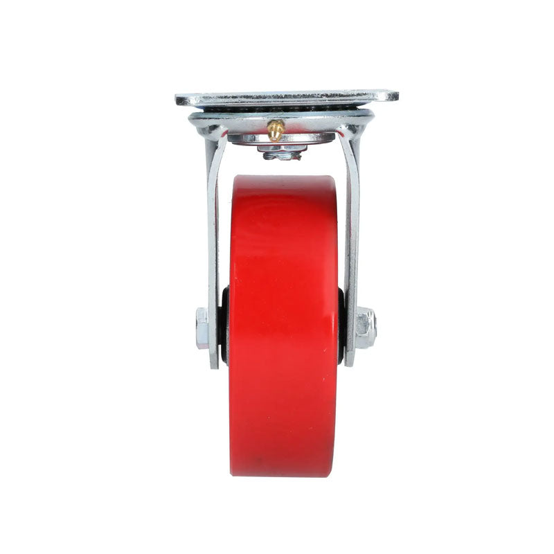 Rodaja de fierro con poliuretano rojo giratoria de 6", RP15G Surtek