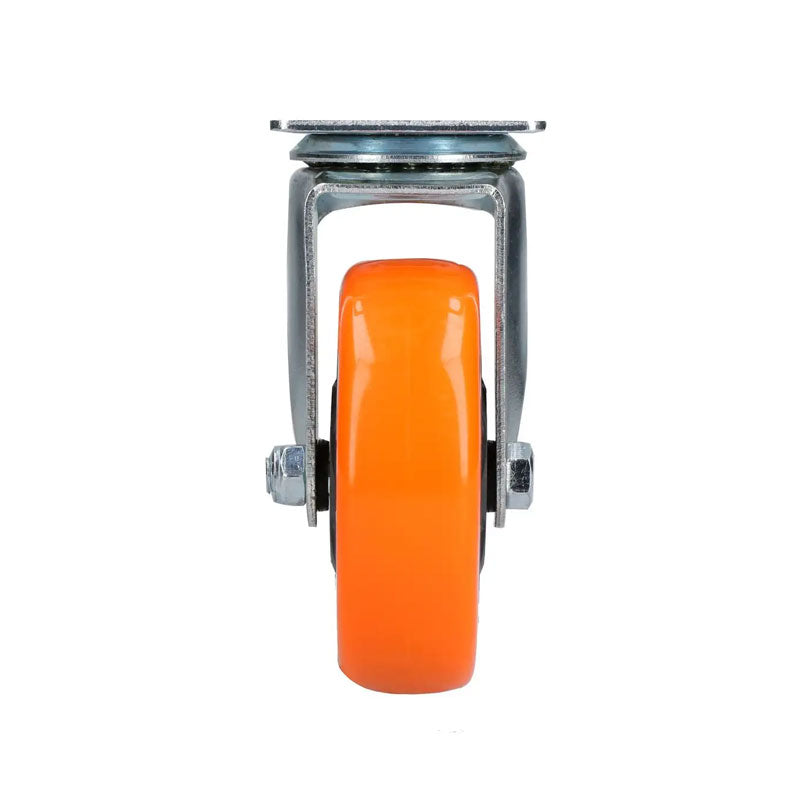 Rv10g rueda poliuretano naranja 4" x 1.1/4" girat.