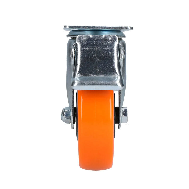 Rv10b rueda pol. Naranja 4"x1.1/4" girat. C/freno