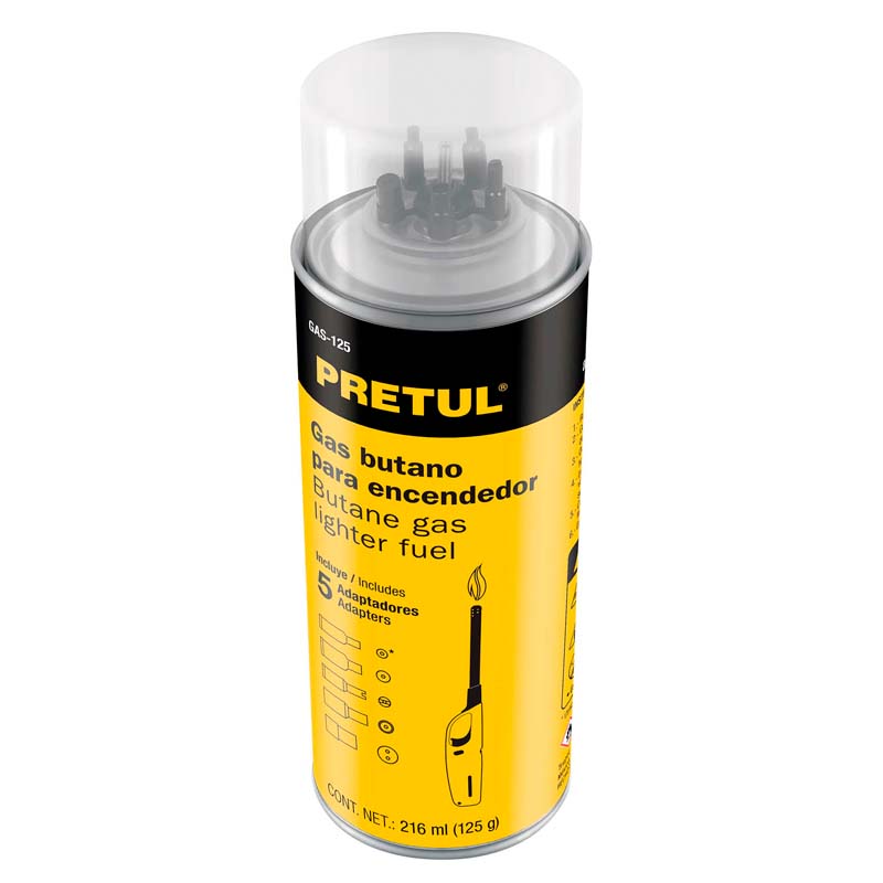 Gas butano para encendedor 125gr. GAS-125 Pretul