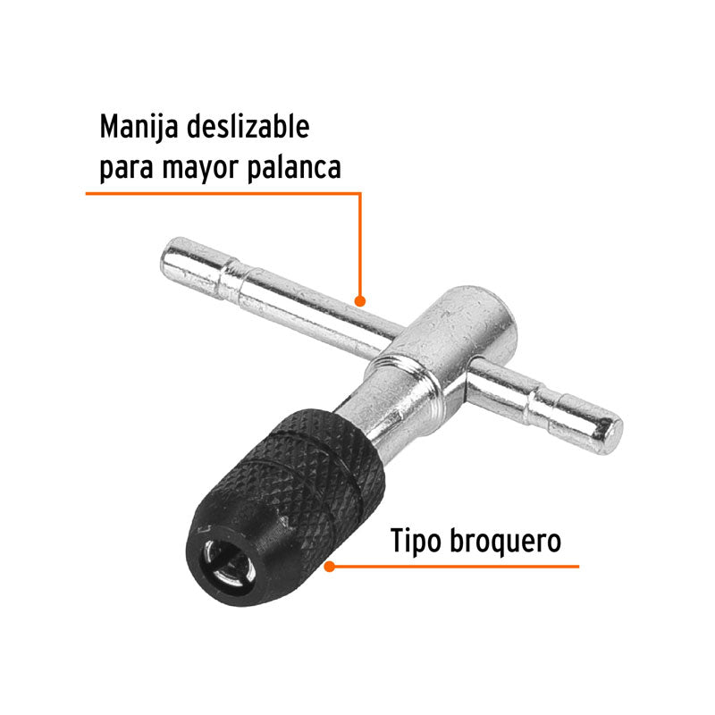 Maneral en T para machuelo 3/16", 11438 Truper MANT3/16