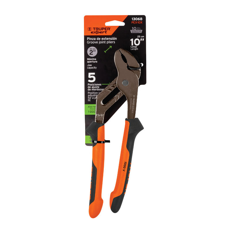 Pinzas de extensión de 10" mango Comfort Grip, 13068 Truper Expert PEX 10X