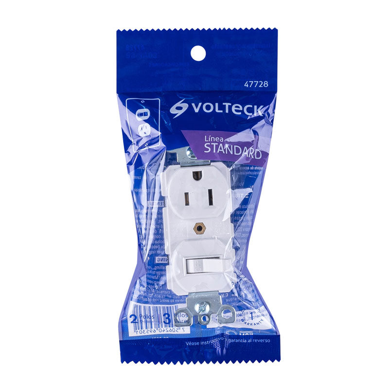 Interruptor de palanca con contacto, línea Standard, color blanco, 46001 Volteck COAP S