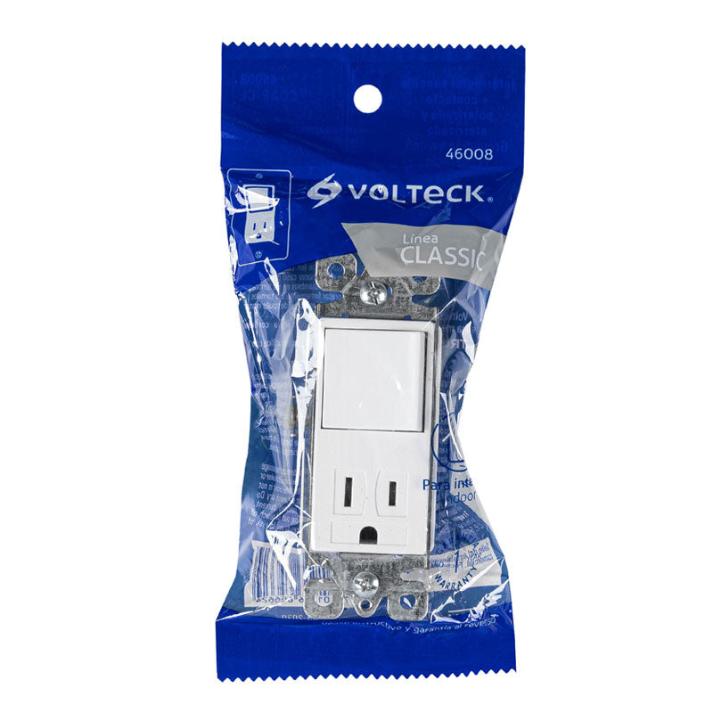 Interruptor / contacto, 2 polos + tierra, línea Classic, 46008 Volteck COAP CL