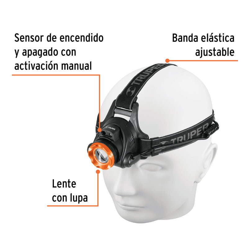 Linterna de minero 1 LED de 300 lm recargable, Truper