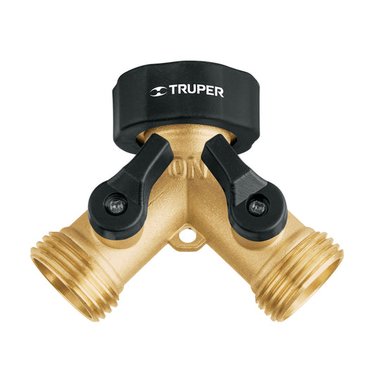 Conector "Y" 3/4" latón tuerca, 10375, Truper