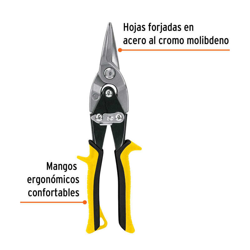 Tijera de aviación de 10" corte recto, 18531 Truper TAV R
