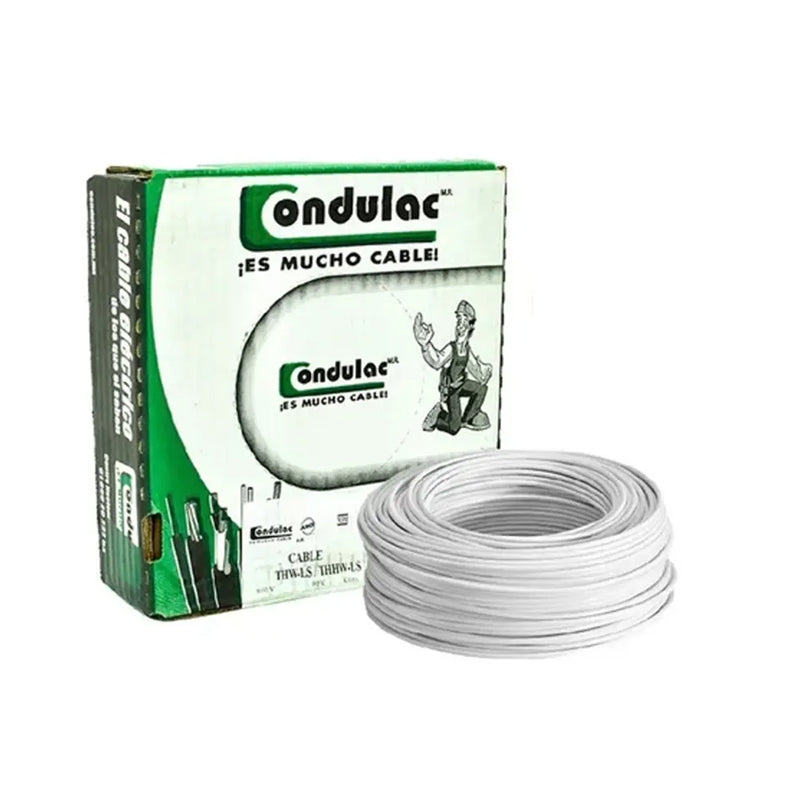 Cable De Luz Blanco Thw Cal. 10 204 Cthw10 B Condulac