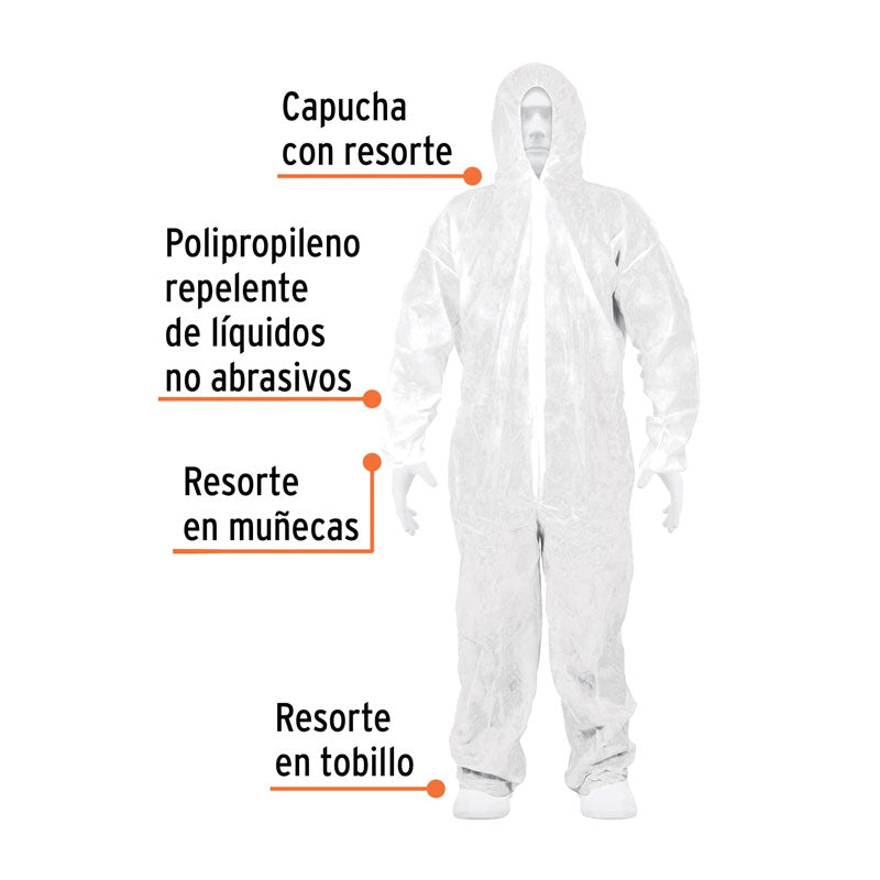 Overol desechable, talla extra grande, 14422 Truper OVERD XL