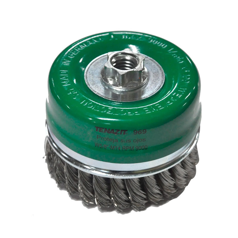 969 Carda Copa Trenzada Acero Inox. 4" Tenazit