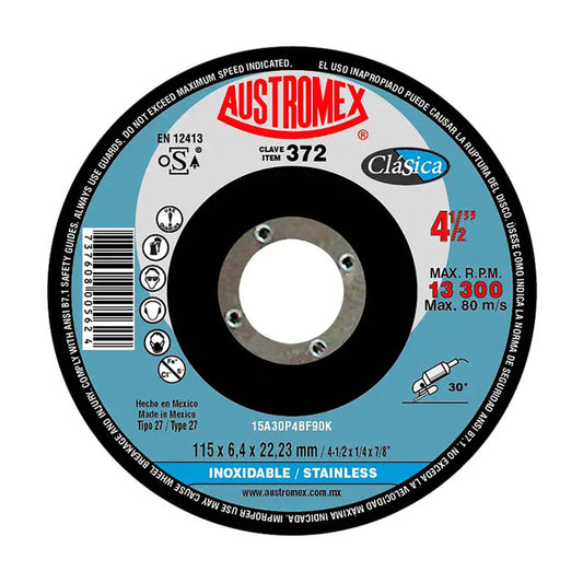 372 Disco Desbaste 4.1/2" X 1/4" X 7/8" Austromex