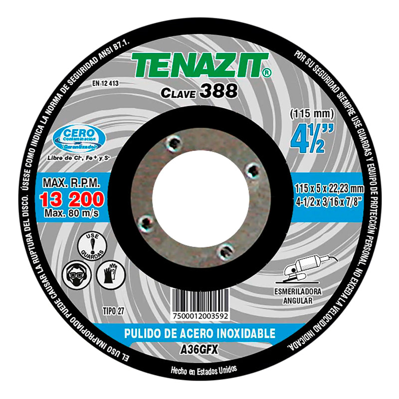 388 Disco Tenazit 4.1/2" X 5 Mm X 22.2 Mm