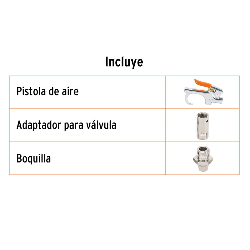 Pistola metálica para sopletear, cuerda de 1/4 NPT, 19023 Truper PISO1
