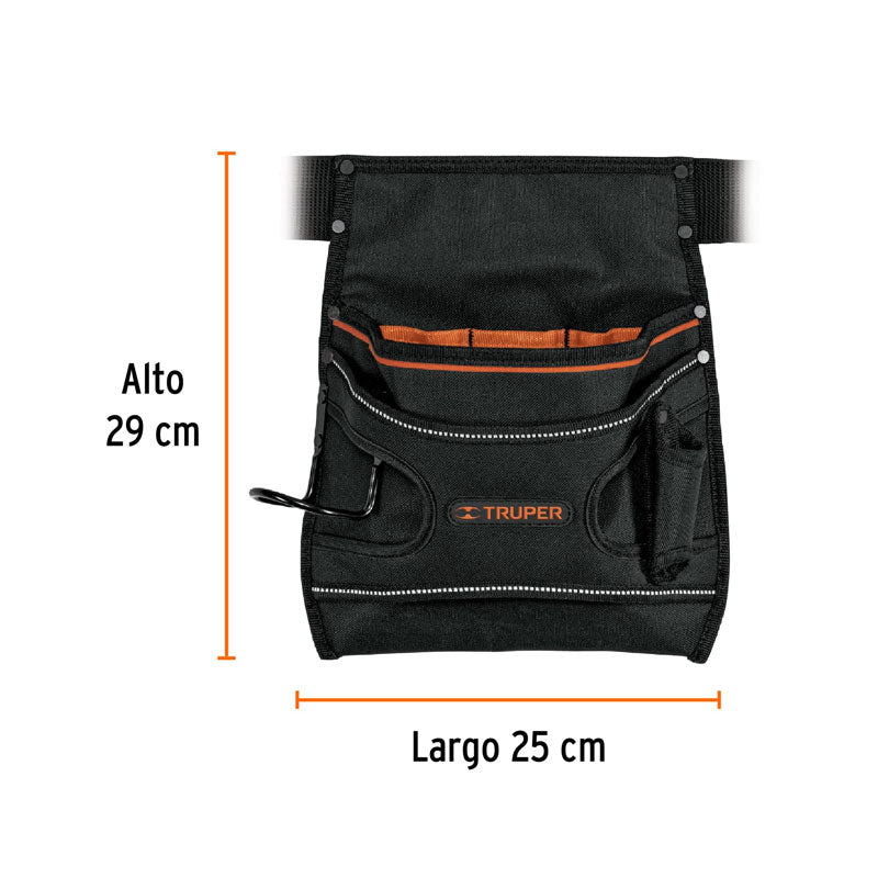 Porta herramientas de poliéster con 7 compartimentos, 15312 Truper POHE7N