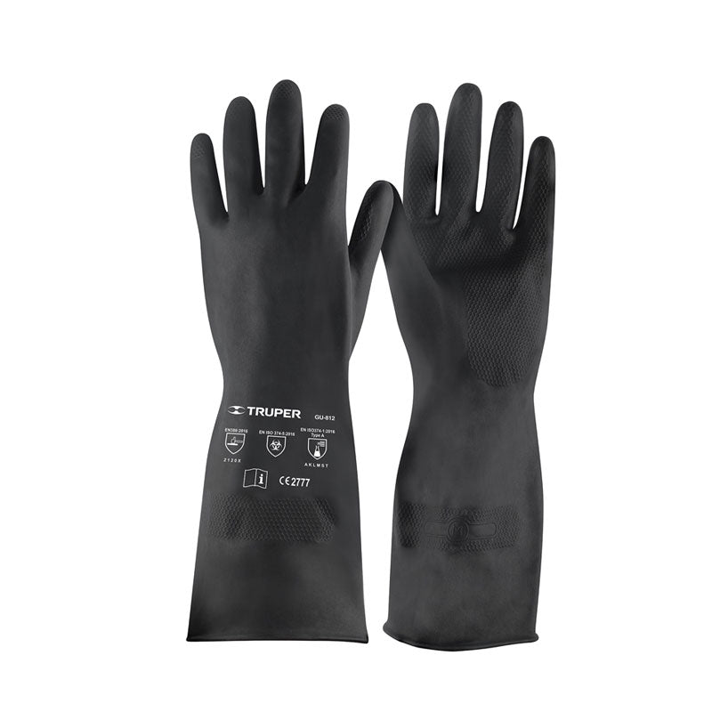 Guantes de neopreno para manejo de químicos, talla mediana, Truper