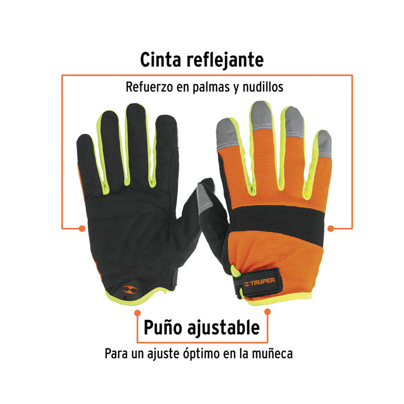 Guantes para mecánico, alta visibilidad, 10849 Truper GU625