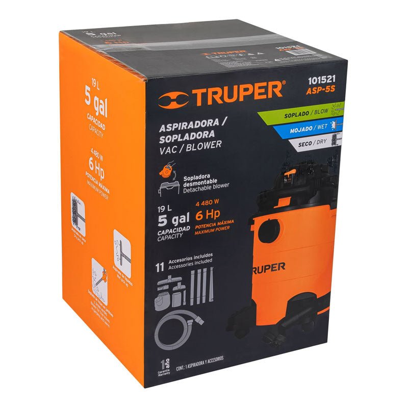 Aspiradora/Sopladora De Sólidos Y Líquidos 5 Gal, Plástica - Tool Ferreterías / Ferretodo - Herramientas y material de construcción.