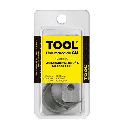 Blíster 377 Abrazadera Tipo Una 1" Ligera Con 4 Piezas - Tool Ferreterías / Ferretodo - Herramientas y material de construcción.