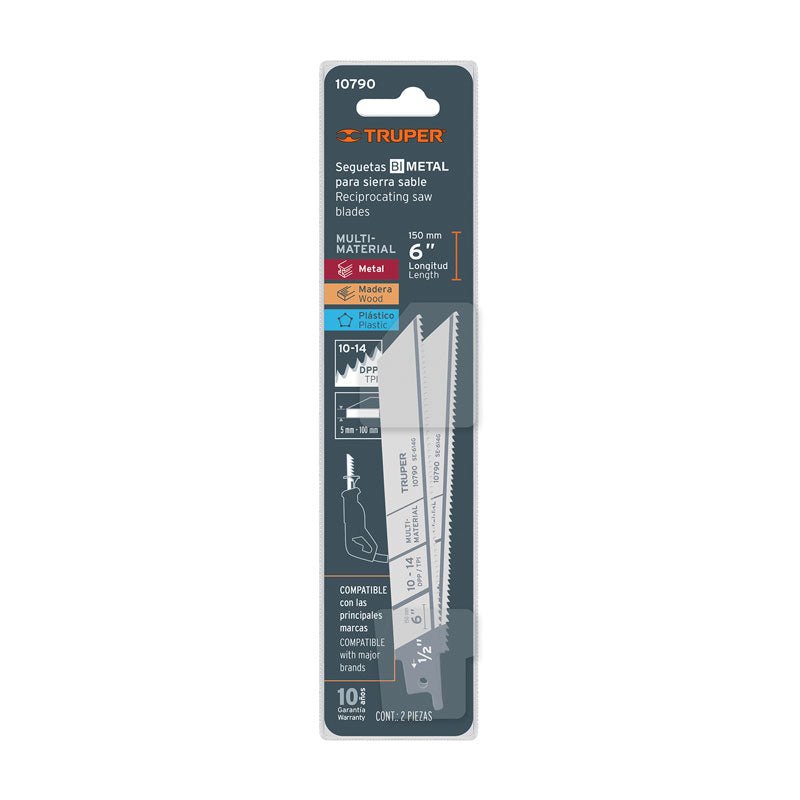 Blíster con 2 seguetas sierra sable de 6" 10 14 DPP uso general - Tool Ferreterías / Ferretodo - Herramientas y material de construcción.