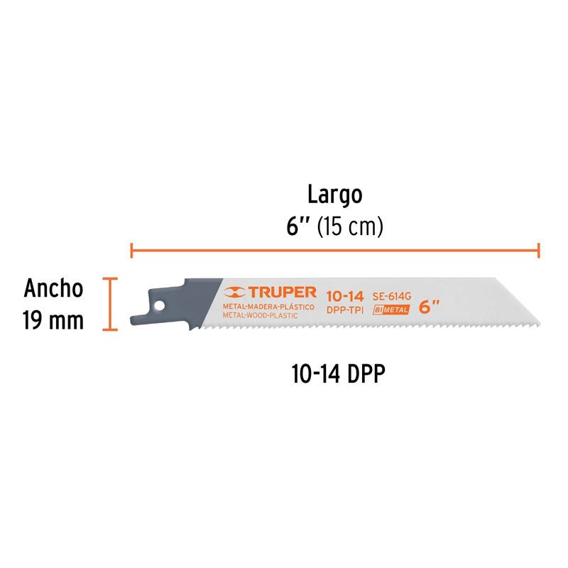 Blíster con 2 seguetas sierra sable de 6" 10 14 DPP uso general - Tool Ferreterías / Ferretodo - Herramientas y material de construcción.