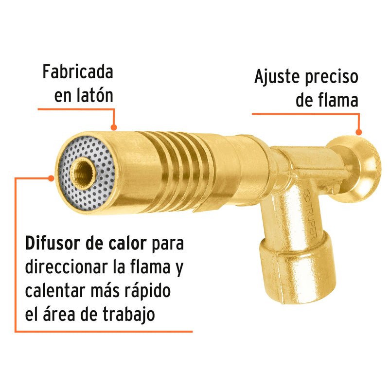 Boquilla para lata de gas con válvula roscada, 11925 Truper MECH R - Tool Ferreterías / Ferretodo - Herramientas y material de construcción.