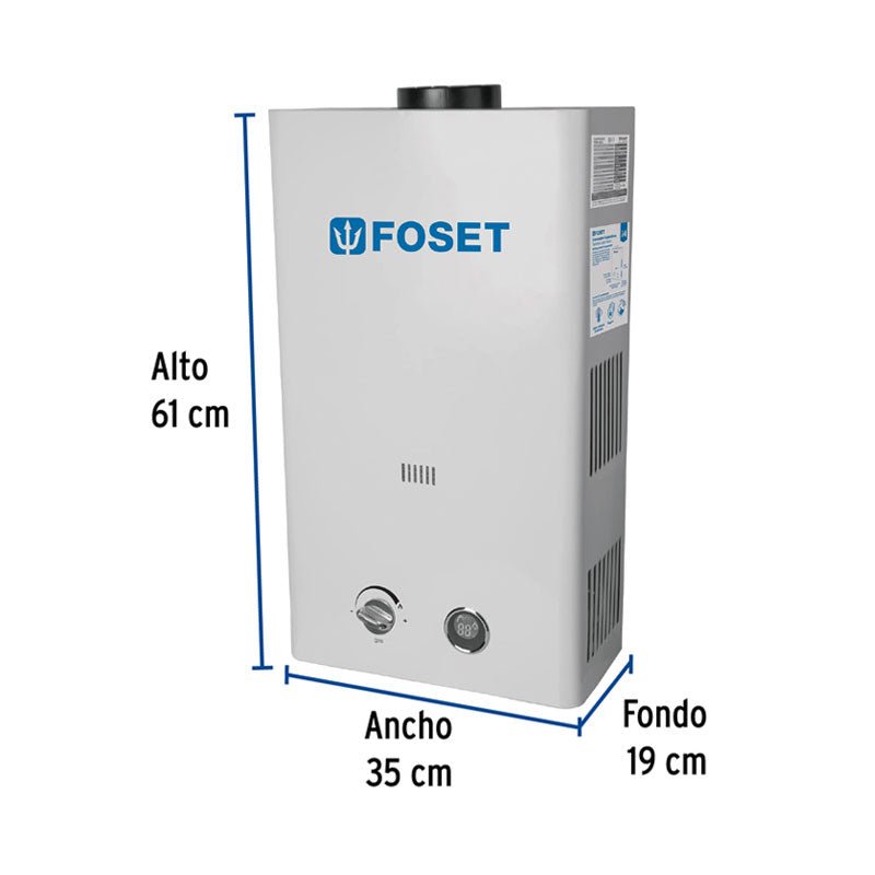 Calentador De Paso Instantáneo 13 L 3 Servicios Gas L.P., Foset - Tool Ferreterías / Ferretodo - Herramientas y material de construcción.