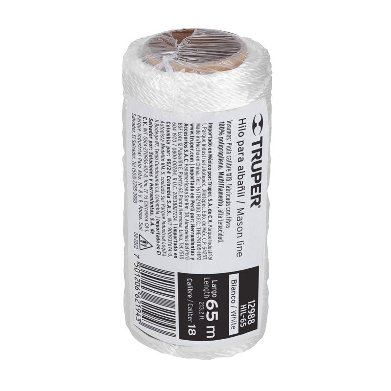 Carrete Con 65 M De Hilo Para Albañil Blanco, Truper - Tool Ferreterías / Ferretodo - Herramientas y material de construcción.