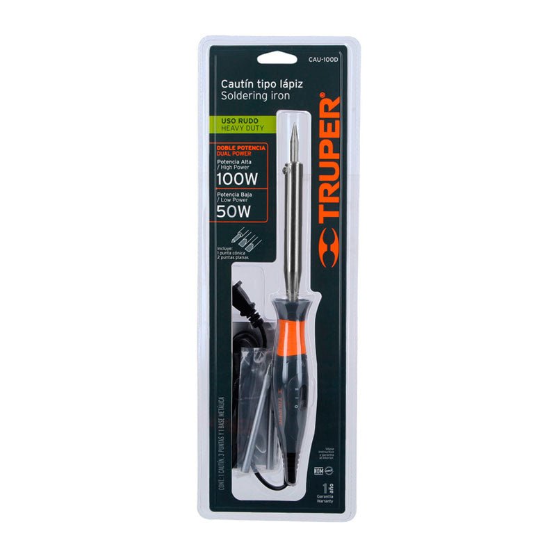 Cautín 100 W Tipo Lápiz Con 2 Temperaturas Para Uso Rudo, Truper - Tool Ferreterías / Ferretodo - Herramientas y material de construcción.