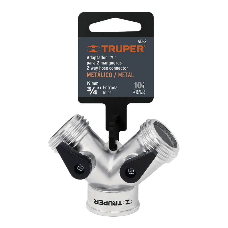 Conector "Y" 3/4" Metálico Para Manguera, Truper - Tool Ferreterías / Ferretodo - Herramientas y material de construcción.
