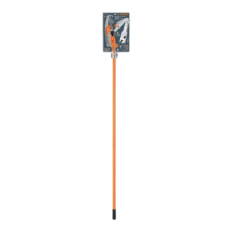 Cortador de ramas altas con mango telescópico de 3.6 m de fibra vidrio, 18410 Truper TR 82M F - Tool Ferreterías / Ferretodo - Herramientas y material de construcción.