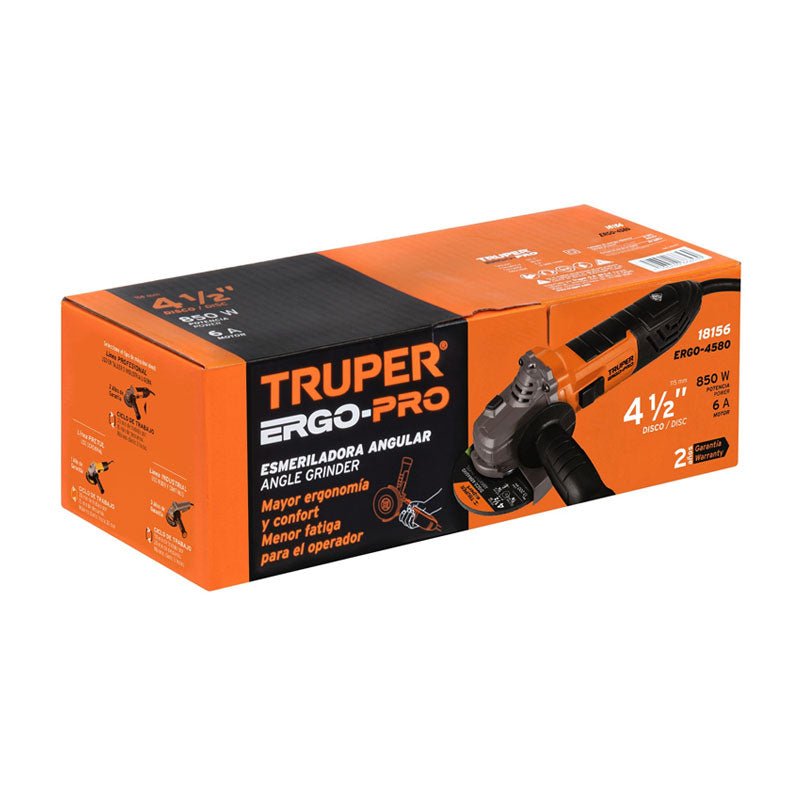 Esmeriladora Angular 4 1/2" 850 W, Ergo Pro, Truper - Tool Ferreterías / Ferretodo - Herramientas y material de construcción.