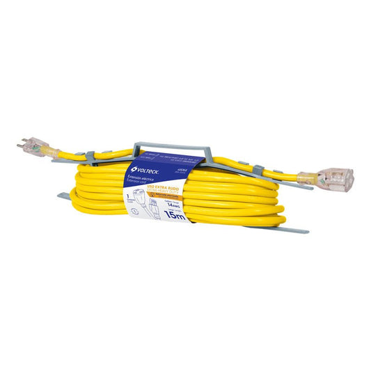 Extensión Reforzada Aterrizada 15 M 3X14 Awg, Volteck - Tool Ferreterías / Ferretodo - Herramientas y material de construcción.