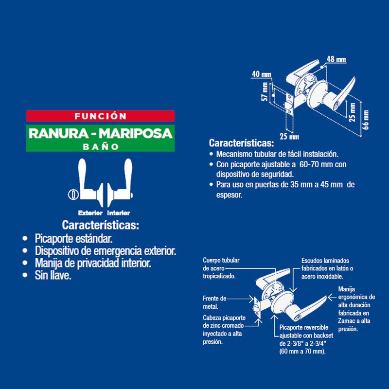 Manija Yale Eifel Baño Cromo Mate Mx80524 - Tool Ferreterías / Ferretodo - Herramientas y material de construcción.