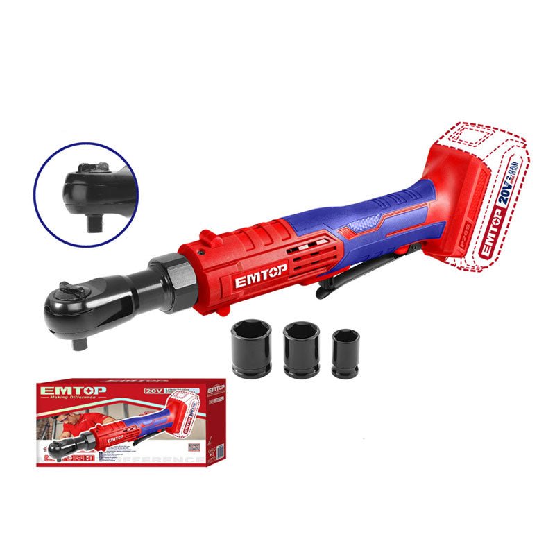 Matraca inal.3/8"20v s/carg./bat EDRL2060151 Emtop - Tool Ferreterías / Ferretodo - Herramientas y material de construcción.