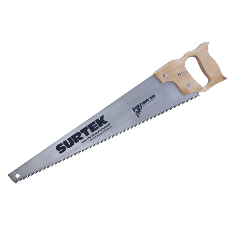 Serrucho de 3 filos de 22? con mango de madera, 120247 Surtek - Tool Ferreterías / Ferretodo - Herramientas y material de construcción.