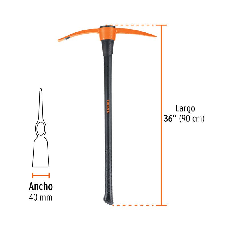 Zapapico de 4 lb con mango de fibra de vidrio de 36", 102452 Truper ZP 4M - Tool Ferreterías / Ferretodo - Herramientas y material de construcción.