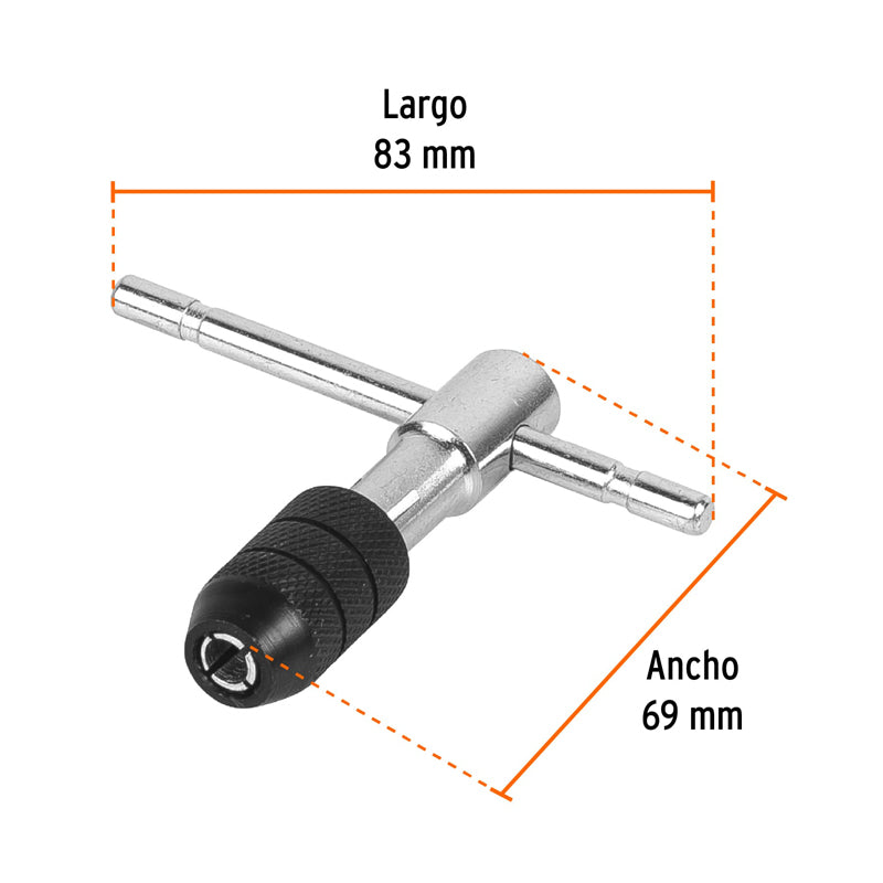 Maneral En T Para Machuelo De 1/4", Mant1/4 Truper 11439