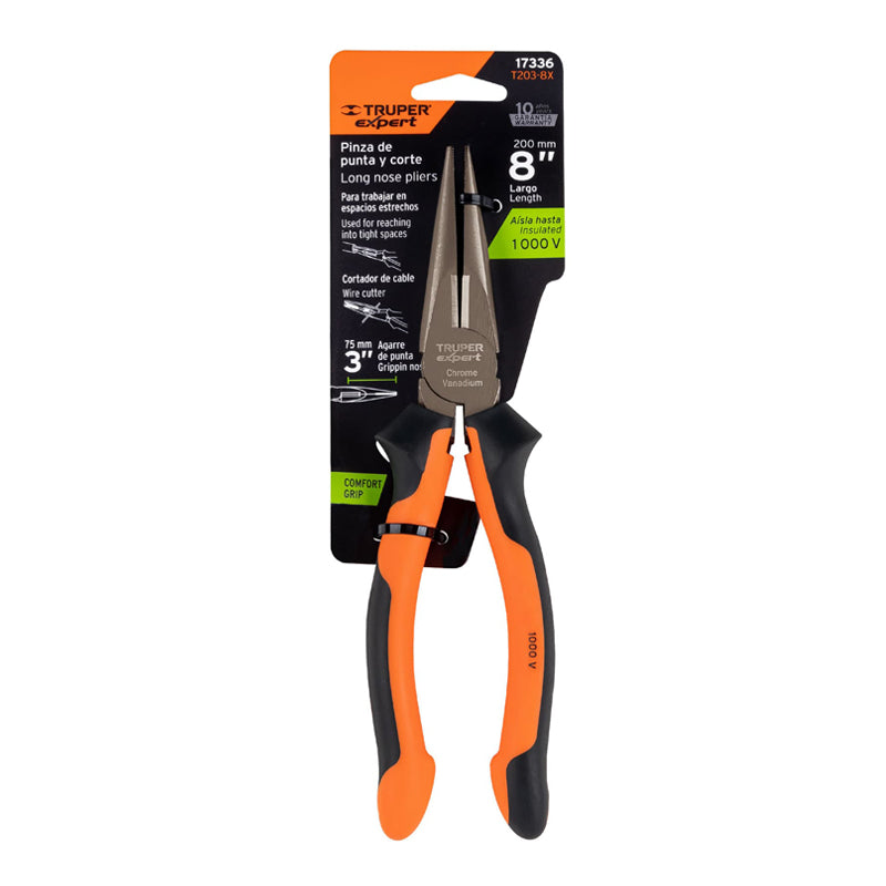 Pinza Punta Y Corte De 8" Con Mango Comfort Grip, T2038X Truper Expert 17336