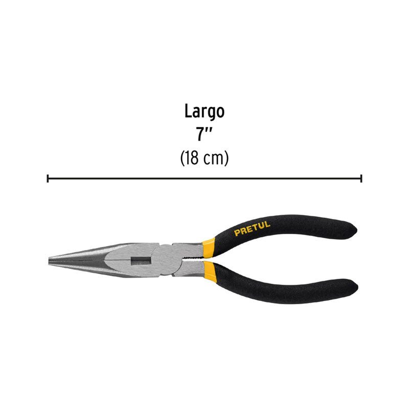 Pinza De Punta Y Corte 7" Mango De Vinil, Pretul