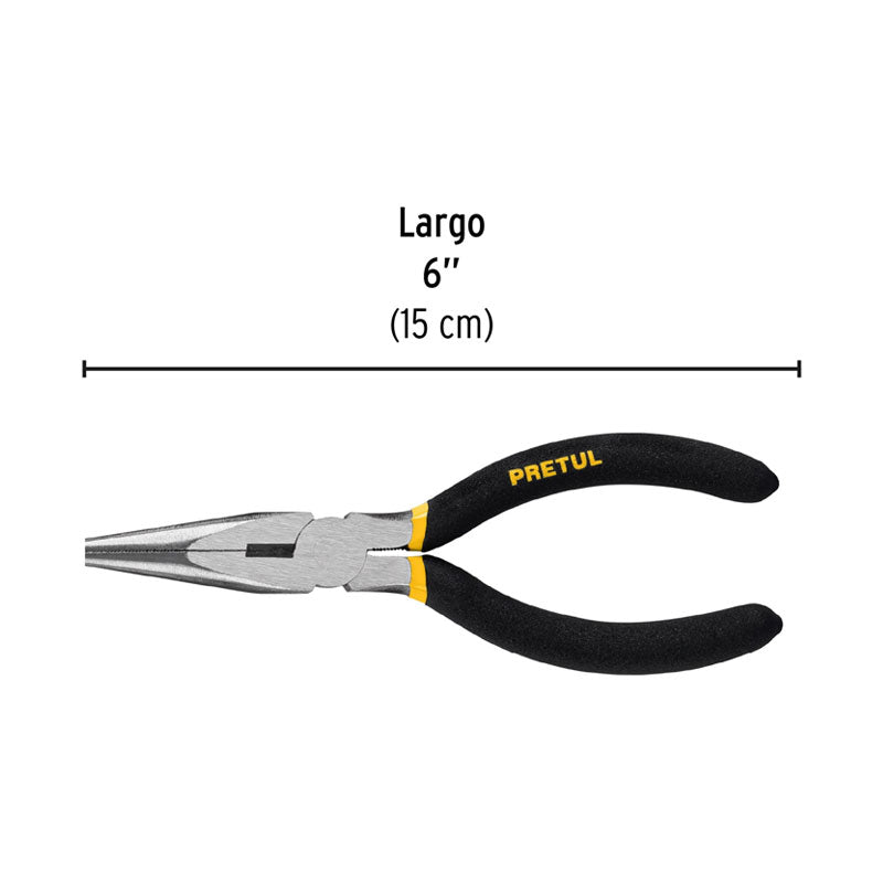 Pinza De Punta Y Corte 6" Mango De Vinil, Pretul