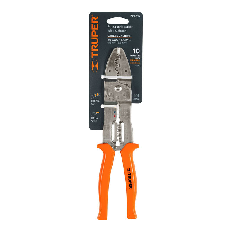Pinza 10" Pela Cables 20 A 10 Awg, Truper
