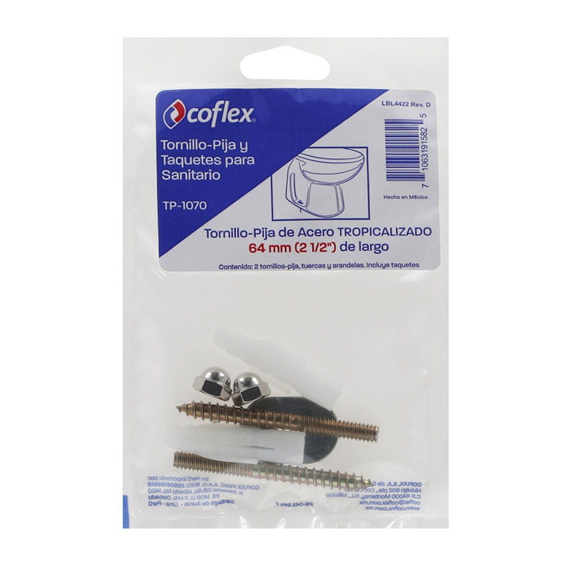 Tornillos Pija Y Taquetes Para Sanitario De Acero Tropicalizado Tp1070 Coflex