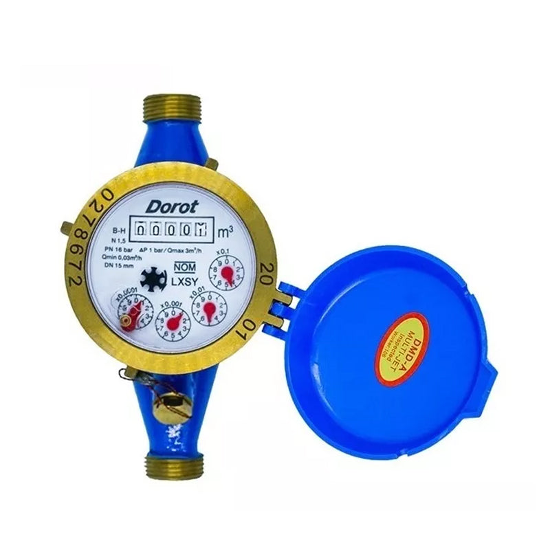 Medidor Para Agua De 1/2" De Bronce, Lxsy15 Dorot