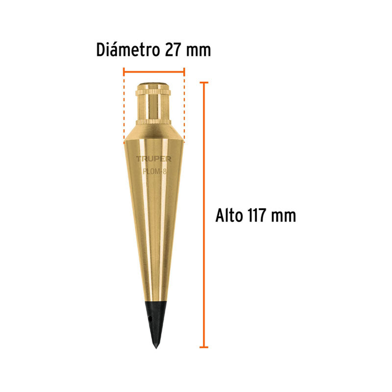 Plomada De Latón 8 Oz, Truper