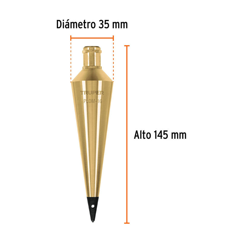 Plomada De Latón 16 Oz, Truper